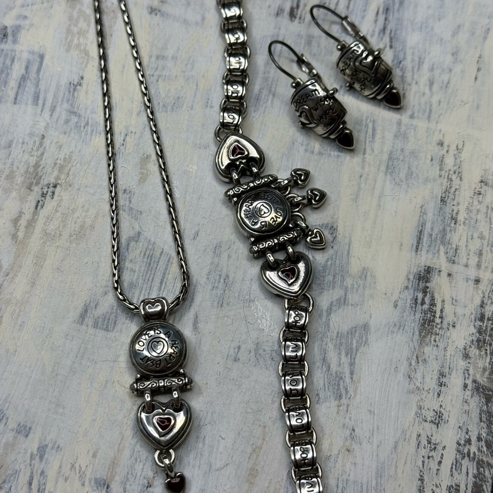 3 piece BRIGHTON Valentines set! Brighton heart necklace,bracelet and earrings